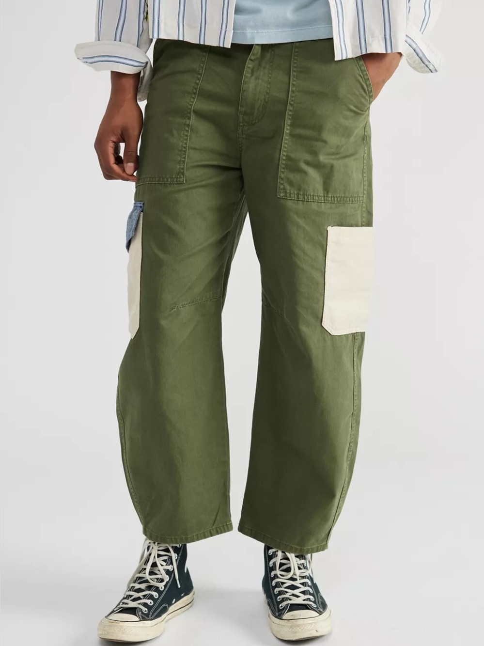 BDG urban outfitters mens  sz 36 Desert  curved skate pants barrel leg green Gru